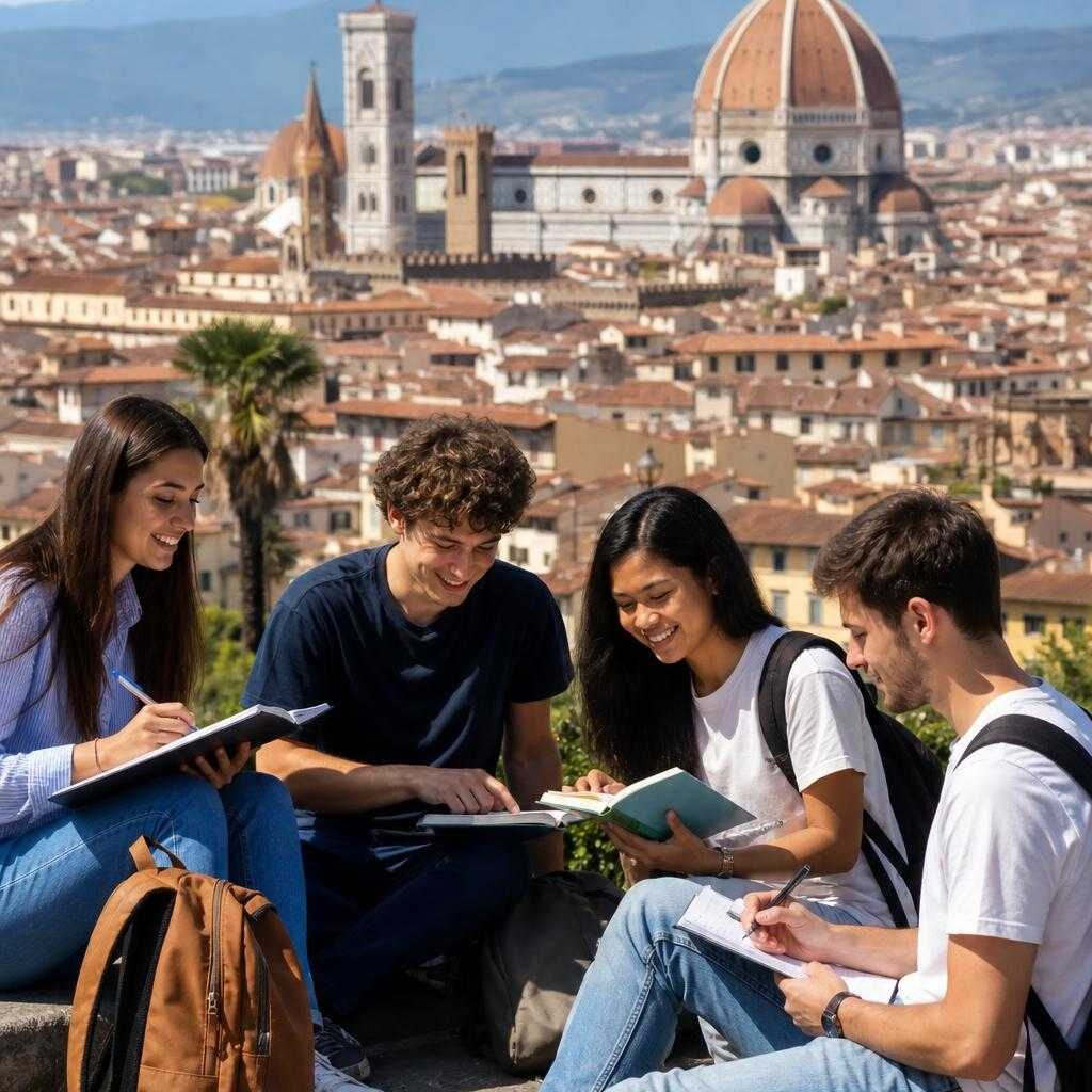 estudiar en Florencia Italia illustration